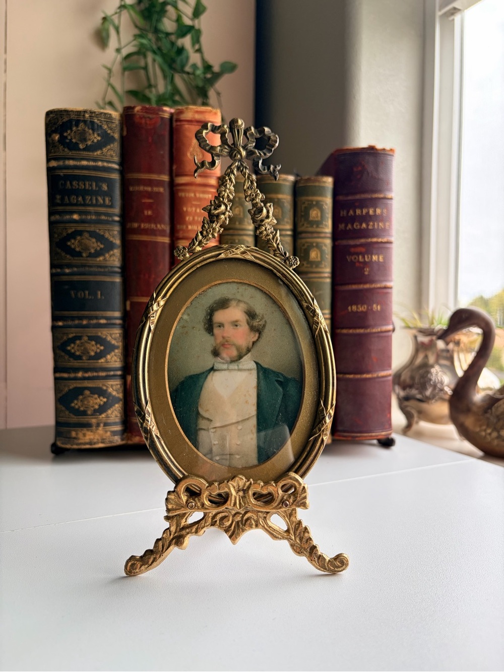 Antique Brass Frame with Portrait